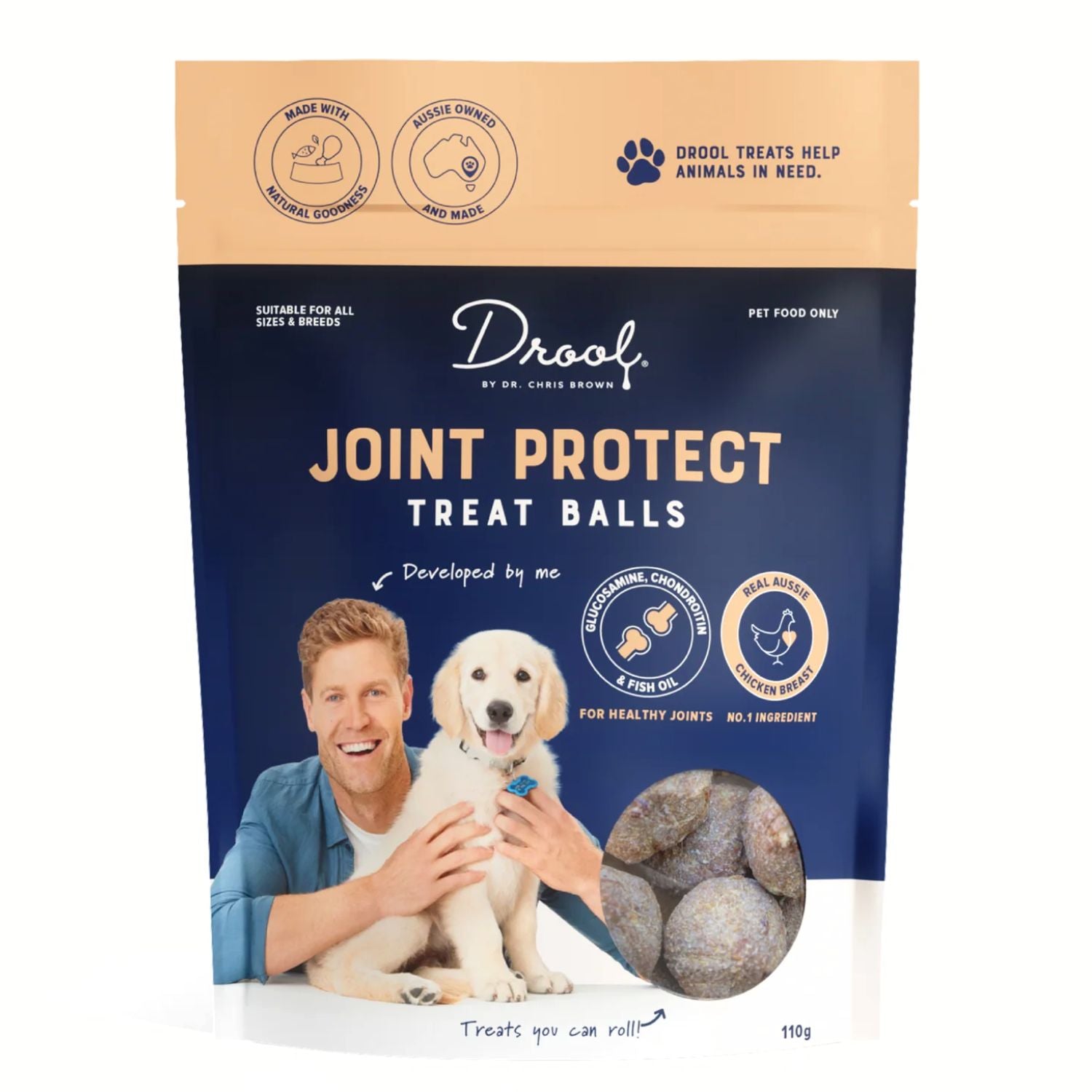 Drool by Dr. Chris Brown Joint Protect Dog Treat Balls Peticular