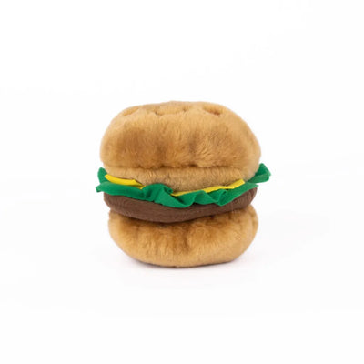 NomNomz Plush Dog Toy | Hamburger