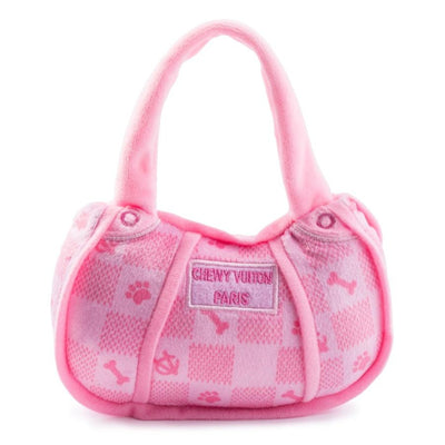 Plush Dog Toy | Chewy Vuiton Pink Checker Bag