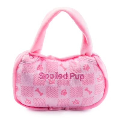 Plush Dog Toy | Chewy Vuiton Pink Checker Bag