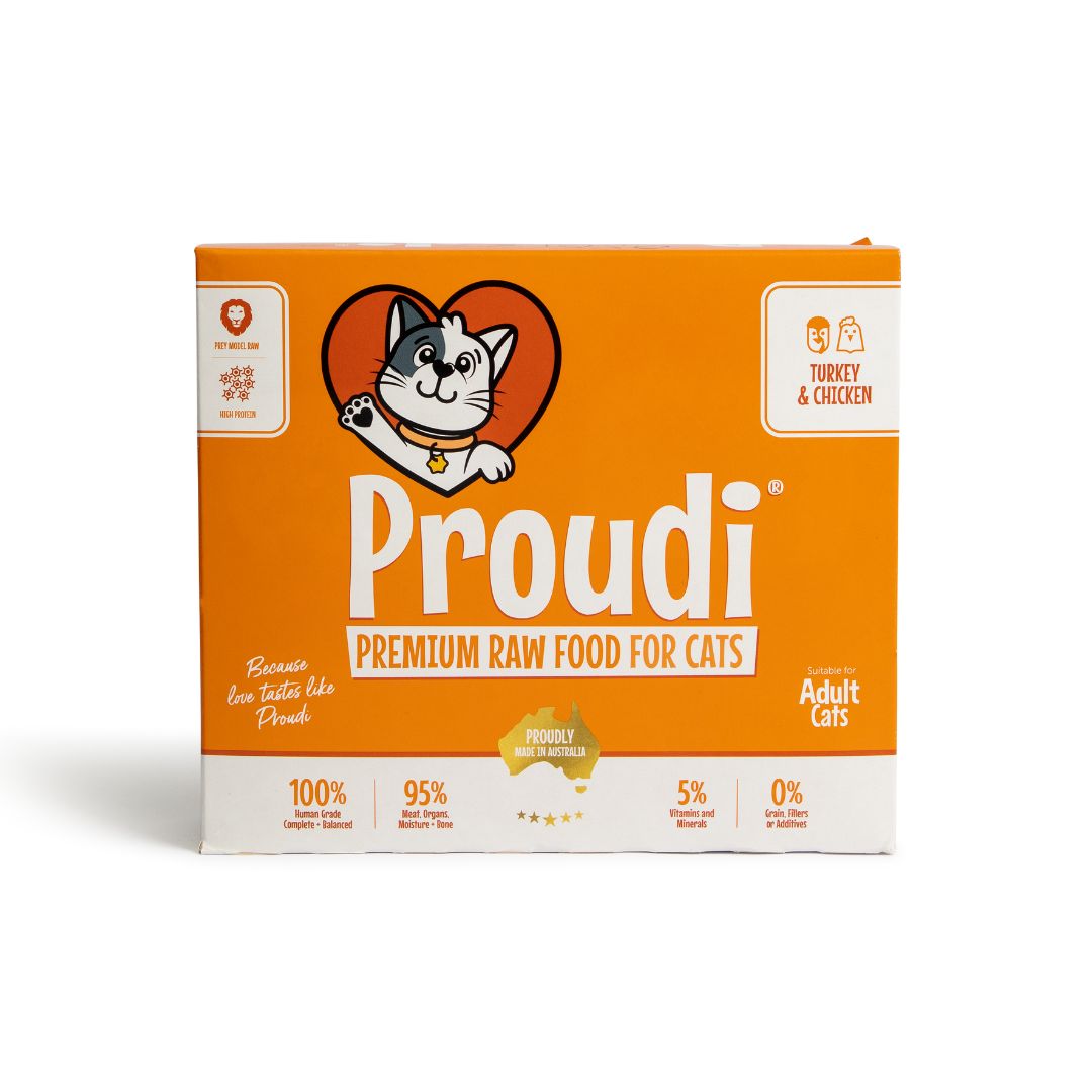 Proudi Frozen Raw Cat Food | Turkey & Chicken