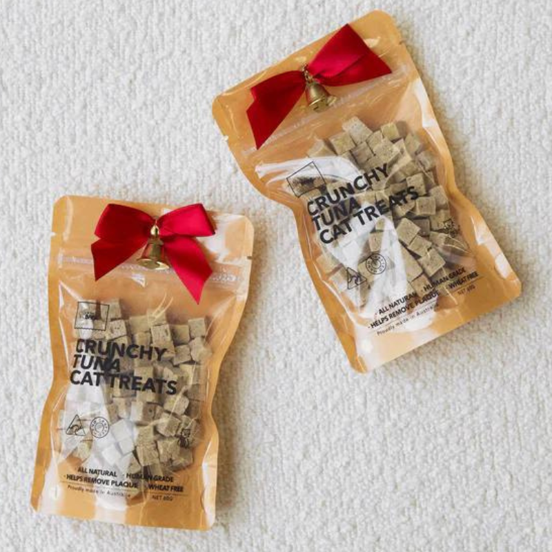 Gourmet Cat Treats | Xmas Crunchy Tuna Cubes - Peticular